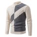 Autumn 2026 High Quality Fashion Knitwear Pullovers Men Half High Collar Splicing Long Sleeve Casual Slim Thick Sweater_viptrois.com