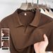 Men's Seagull Collar Short Sleeve Polo Shirt, Lightweight Quick-Dry Stretch Fabric, Unique Asymmetrical Design, Comfort-Fit Casual Top_viptrois.com