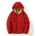 Men's Heavyweight Fleece Zip-Up Hoodie – Sherpa-Lined Winter Jacket For Outdoor & Casual Wear (Black, Caramel, Blue, Green, Red)_viptrois.com