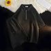 Men's Clothing Waffle Polo Shirt Short Sleeved T Shirt Shorts Set Summer Loose Clothes Trendy Tops And Pants Suit_viptrois.com