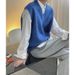 Men's Clothing Autumn And Winter New Korean Version Lazy Wool V Neck Knitted Vest Loose Slim Top For Women_viptrois.com
