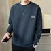 Men's Clothing Waffle Knit Crewneck Sweatshirt - Slim Fit Casual Pullover Long Sleeve T-Shirt For Spring & Autumn (Black/White/Dark Gray/Navy Blue)_viptrois.com