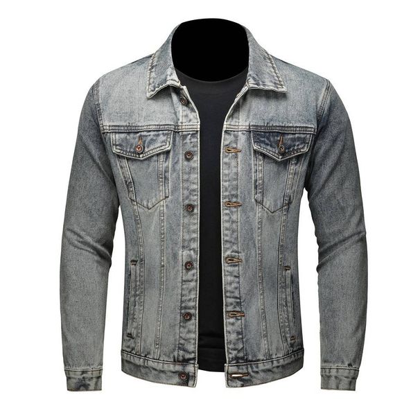 Men's Clothing new spring and autumn workwear denim jacket men's trendy spring loose jacket men's denim tops_viptrois.com