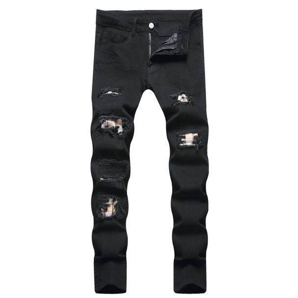 Men's Ripped Jeans - Distressed Denim Pants For Casual Streetwear, Slim Fit Stretch Comfort_viptrois.com