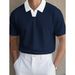 Men's Clothing Men's Solid Color Short Sleeved Sports Polo Shirt College Style Loose Polo Shirt Tops Men_viptrois.com