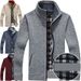 Men's Autumn And Winter Cardigan, Zipper Sweater, Thickened And Fleece Stand-up Collar, Loose And Warm Knitted Sweater, Jacket And Top_viptrois.com