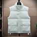Unisex Stand Collar Vest – Lightweight Winter Puffer Sleeveless Jacket For Streetwear & Layering (Black/Grey/Cream, M-4XL)_viptrois.com