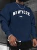 Men's Loose Casual Fashion New York USA Letter Pattern Printed Round Neck Long Sleeved Sweatshirt For Autumn And Winter_viptrois.com