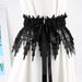 Unisex Texture waist wrap skirt female lace wide belt elastic waist wrap with decorative dress design sense_viptrois.com