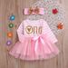 Foreign Trade New European And American Girls Skirt Printed Letters Sleeveless Mesh One Piece Skirt With Hairband Two Piece Princess Skirt_viptrois.com