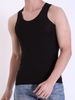 2025 Men's Vest, Black, 3-piece, Breathable, Quick-drying, Sports Vest Made Of Polyester Fiber, Suitable For Gym, Running And Training, Casual, Pure C_viptrois.com