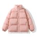 Men's Winter Thick Padded Jacket, Stand Collar Loose Fit Korean Style Trendy Unisex Casual Coat_viptrois.com