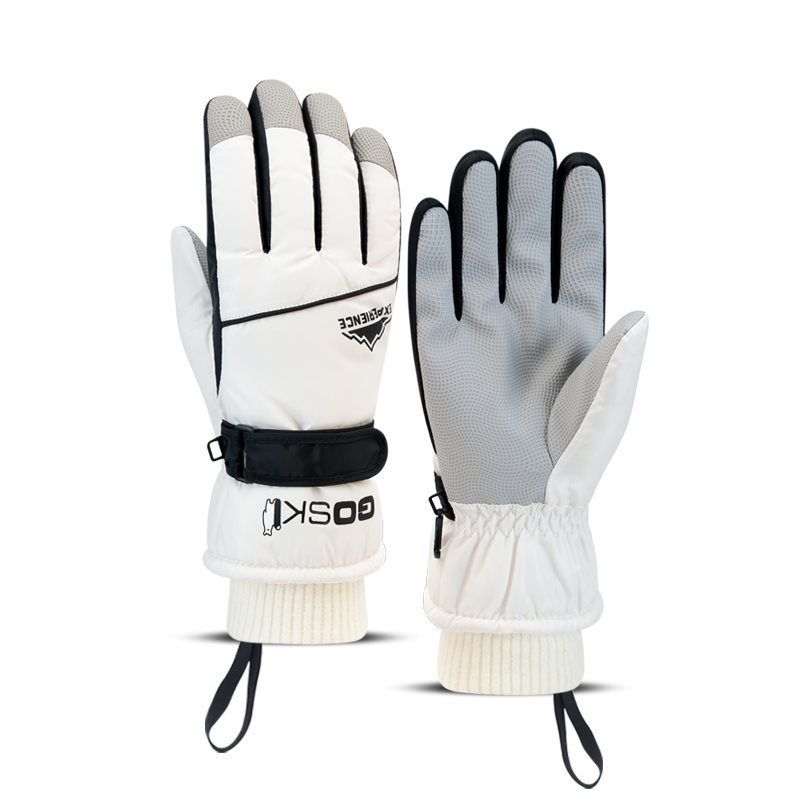 Outdoor ski gloves for men winter fleece thickened touch screen windproof and waterproof riding warm cotton gloves for women_viptrois.com
