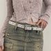 American Western distressed studded butterfly embossed belt, versatile and delicate Y2K style spicy girl belt_viptrois.com