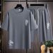 Men's Clothing Summer New Large Size Sports Suit Short Sleeved Trendy Shorts Loose Top Casual Handsome Men's Suit_viptrois.com