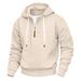 Unisex Fleece-Lined Half-Zip Hoodie – Oversized Couple Matching Pullover With Contrast Panels (White/Navy/Black/Light Gray/Khaki/Burgundy, S-XXXL)_viptrois.com