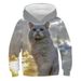 2024 New Printed Cat Animal Pattern Pullover Unisex Loose 3D Hoodie Children's Clothing_viptrois.com
