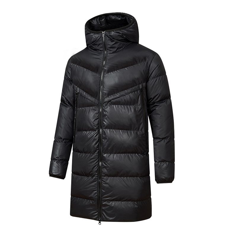 Men's Clothing Winter Hooded Long Padded Jacket Men's Warm Long Coat Casual All-in-one Youth Over The Knee Down Padded Jacket_viptrois.com