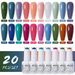 Arte Clavo 20Pcs 15ML Color Gel Nail Polish Set Semi Permanent Soak Off UV Gel Varnish Nail Base Top Coat Art Manicure Kit_viptrois.com