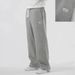 Men's High-Waisted Straight Leg Pants - 95% Cotton Blend, Streetwear Casual Trousers (Gray/Black, S-XXL)_viptrois.com