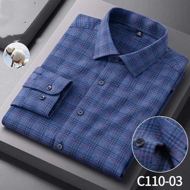 Men's Checkered Flannel Shirt – 100% Cotton, Soft Brushed Finish, Wrinkle-Resistant & Versatile_viptrois.com