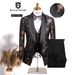 Men's Clothing Jacquard Three Piece Suit_viptrois.com