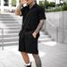 Men's Clothing Sports Suit Casual Loose Shirt Short Sleeved Shorts Summer Fashion Casual Two Piece Suit_viptrois.com