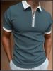 Men's Clothing Spring/Summe New Polo Shirt Zipper Print Men's Polo Shirt_viptrois.com