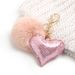 Bag Charm Hot Drilling Strawberry Heart Shaped Keychain Ladies Luggage Fur Ball Tassel Pendant Fashion Rhinestone Pendant Small Gift_viptrois.com