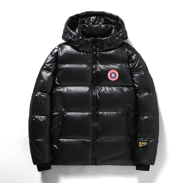 Men's Clothing Men's Fashion Brand Black And Gold Warm Down Cotton Coat Men's Casual Trendy Brand Badge Shield US Print Jacket_viptrois.com