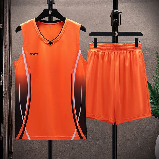 Sports Suit Hot Selling Men's Running Fitness Breathable Short Sleeved Ice Silk T-shirt Quick Drying Clothes Basketball Equipment_viptrois.com