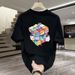 Men's Clothing Cotton Colorful Rubik's Cube Printed Short Sleeved T Shirt Casual Loose Men And Women Couple Trendy Round Neck Versatile Top_viptrois.com