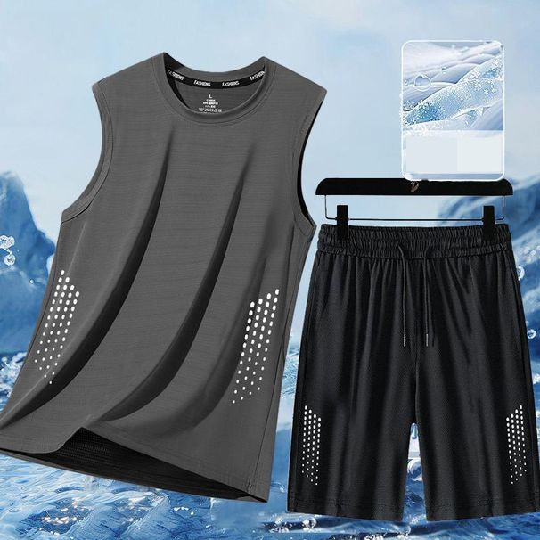 Men's Cooling Sportswear Set – Quick-Dry Basketball Jersey & Shorts For Gym, Running, Summer Workout – Lightweight Breathable Activewear_viptrois.com
