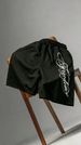 Men’s "Freedom" Vertical Print Black Shorts, Casual Drawstring Shorts For Gym & Street_viptrois.com