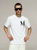 Men's Clothing Men's 100% Cotton Short Sleeve T-Shirt Mi Monogram Logo Trendy Brand Summer High Street Loose Fit Top Versatile Niche Style_viptrois.com