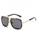 Trendy Large Frame Men's Metal Double Beam Toad Mirror, Thick Frame, Gray Lens, Sunglasses, Glasses_viptrois.com