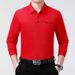 Hengyuan Sheep 100% Mercerized Cotton Long Sleeve T-Shirt Men's Spring And Autumn Thin Business Casual Turn-down Collar_viptrois.com