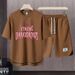 Men's Clothing 2024 Waffle Casual Summer Suit Men's Loose Teen Short sleeved T shirt Shorts Handsome Two piece Suit_viptrois.com