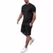 Men's Summer Sportswear Set - Breathable Milk Silk Short Sleeve T-Shirt & Shorts - Casual Athletic Outfit In Black, Gray, Navy, Khaki, Wine Red_viptrois.com