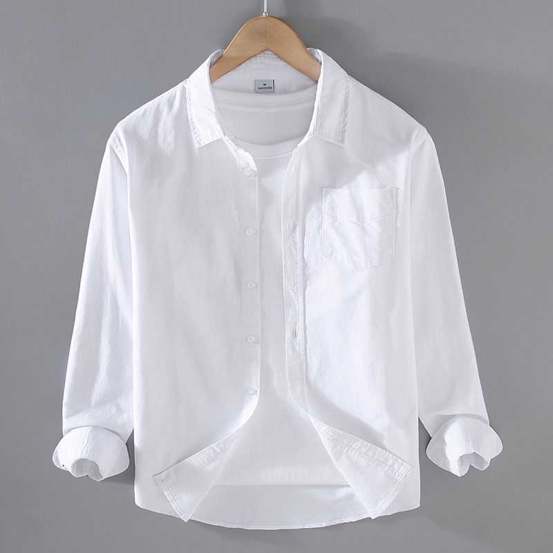Autumn Thin Long Sleeved Shirt, Men's Slim Fit Inch Shirt, Spring And Autumn Wrinkle Free Oxford Spinning Jacket, Business Casual Shirt_viptrois.com