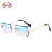Two Circle Cut Edge Metal Sunglasses Square Fashion Anti Ultraviolet Glasses Direct Sales 31274 Sunglasses_viptrois.com
