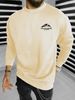 Men's Loose Casual Fashionable Mountain And Letter Pattern Printed Round Neck Long Sleeved Sportswear For Autumn And Winter_viptrois.com