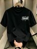 100% Cotton Men Crew Neck Tee Graffiti Style "BlabaNik" Text Print Short Sleeve Casual Daily Top_viptrois.com