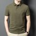 Short T-Shirt Men's 2025 Summer New Loose Middle-Aged Collar Polo Shirt Half Sleeved Casual Top_viptrois.com