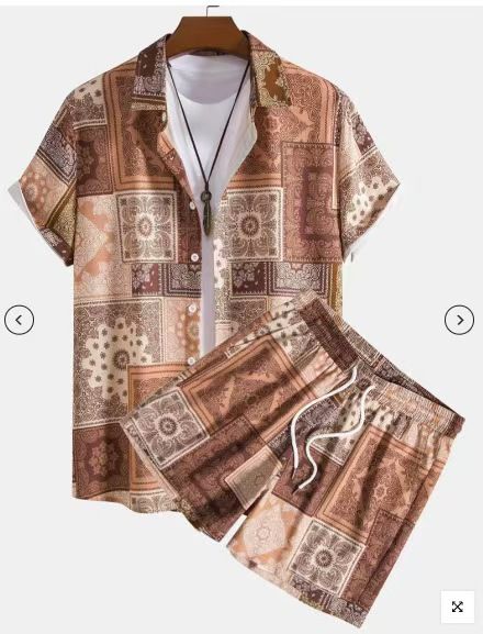Men's Clothing Summer New Men's Shirts Shirts Home Clothes Sets Shorts Casual Pants Teenagers Fashion Two Piece Set_viptrois.com