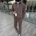 Men's Clothing Spring And Autumn New Sweatshirt Men's Ple Casual Suit Fashion Men's Stand Up Collar Half Zip Temperament Suit_viptrois.com