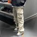 Men's Clothing Jeans Functional Multi Pocket Overalls Men's Trendy Brand Niche Washed Heavy Loose Wide Leg Casual_viptrois.com