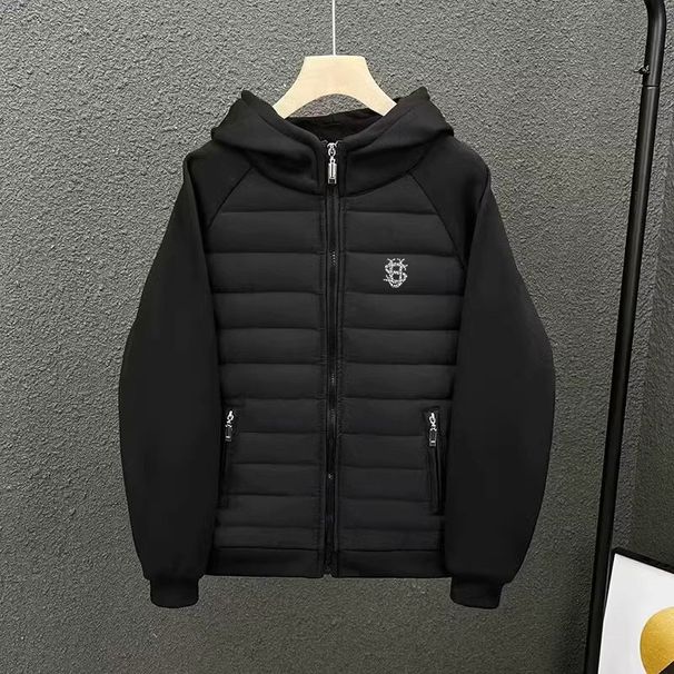 Men's Clothing 25 New Winter Men's Trendy Lightweight Loose Versatile Casual Hot Bead Printing Hooded Cotton Coat_viptrois.com
