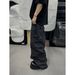 Vintage Washed Cotton Cargo Pants With Double Pockets – Relaxed Fit, Distressed Details, Streetwear Style_viptrois.com