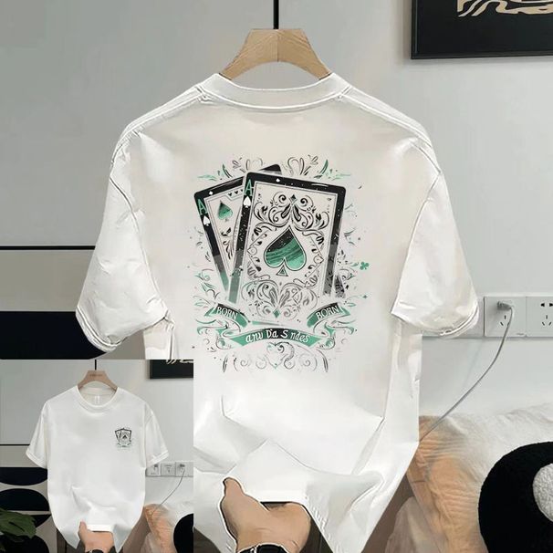 Summer New Trendy Brand Light Luxury Short For Men, American Versatile Round Neck Half Sleeve Ins Fashion T-shirt_viptrois.com